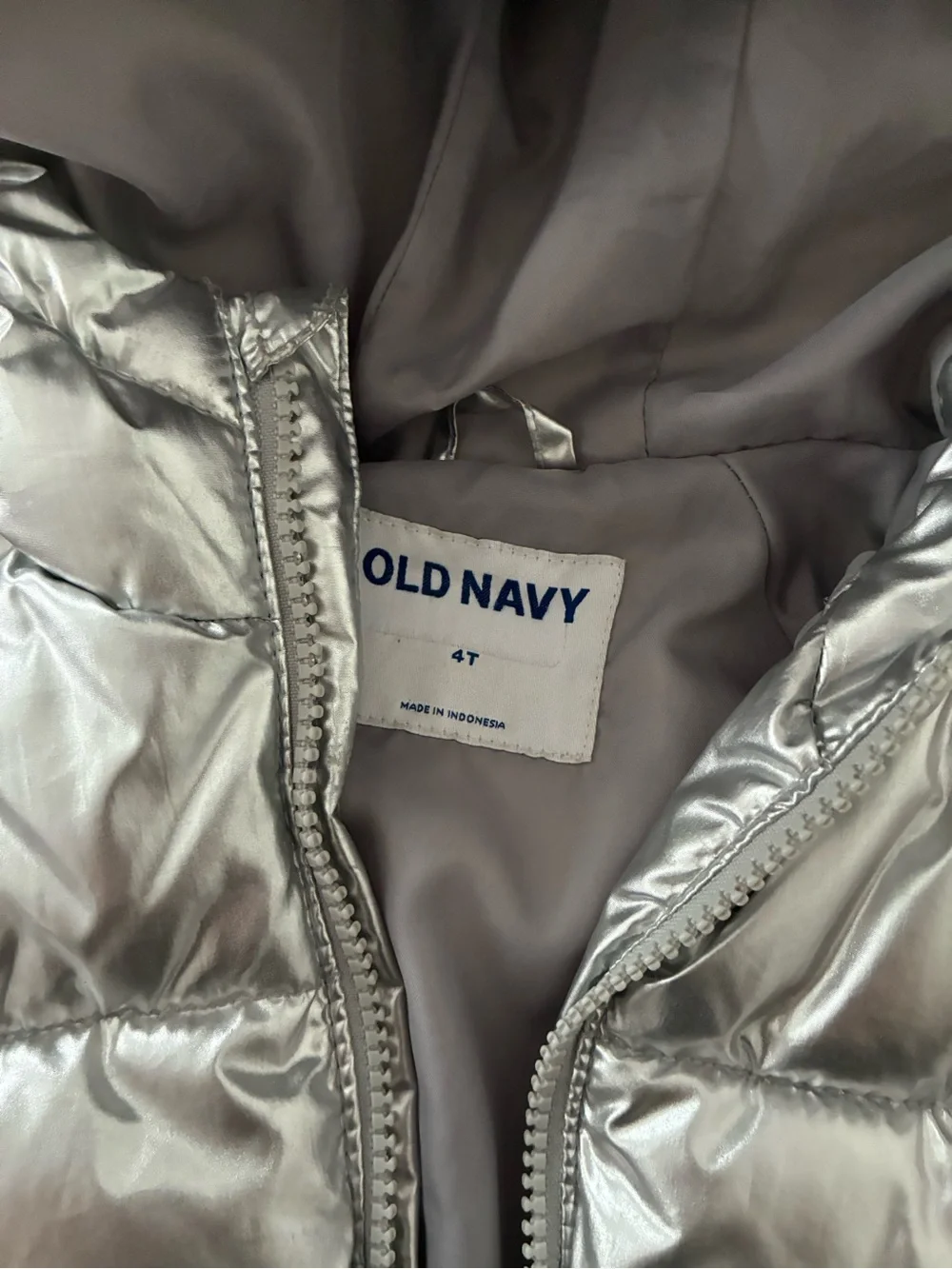 Old Navy shiny silver